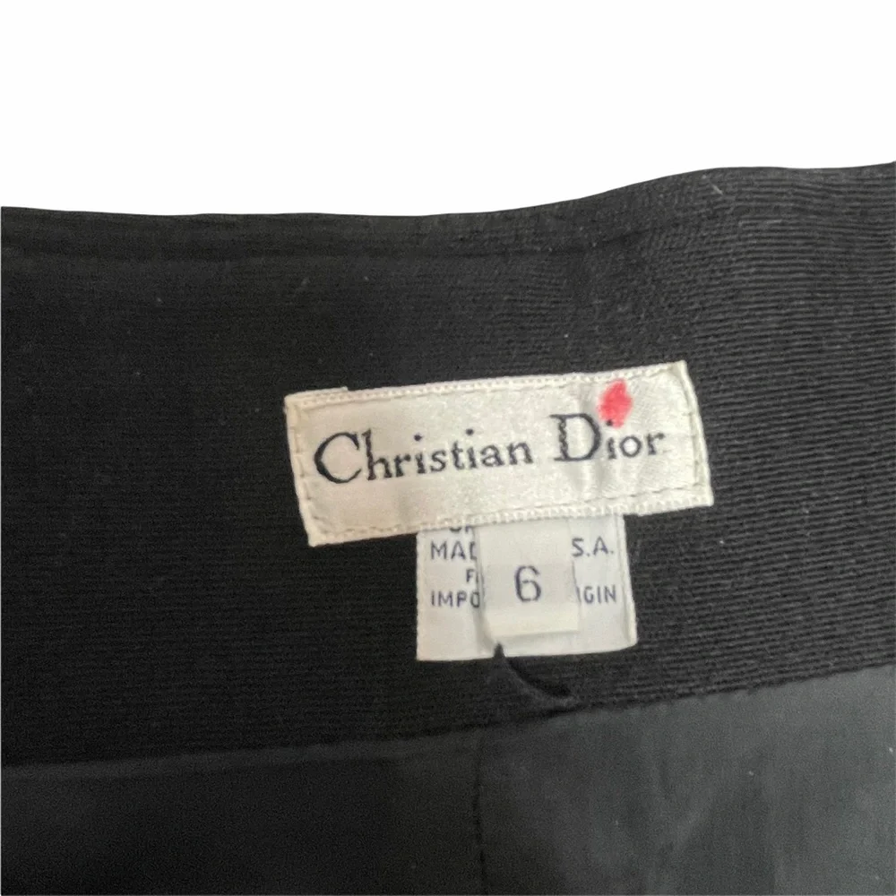 Vintage Christian Dior Charcoal Gray Pencil Skirt - Picture 5 of 15